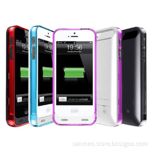 Battery Case for iPhone 5/5S with 2,400mAh w/Changeable Frames, Folding Kistand, Li-polymer Battery